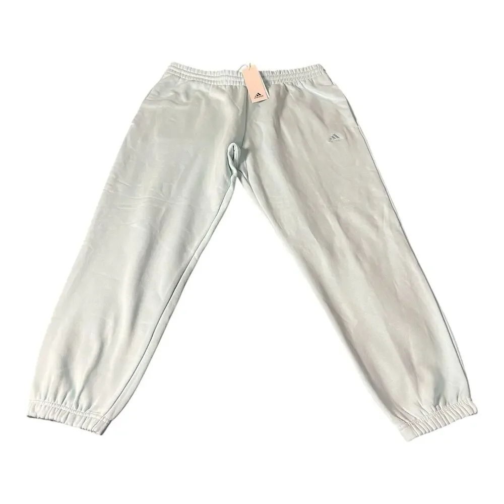 NWT Adidas All Season Large Flash Aqua Joggers Sweatpants Fleece Soft Multisport